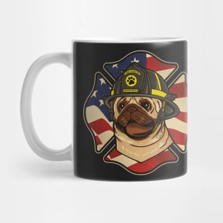 Pug Dog Firefighter Mug